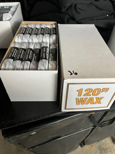 Bulk hockey laces 120” Wax