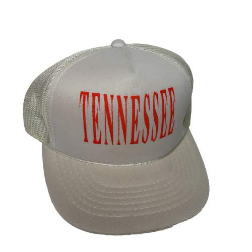 Vintage 90s University of Tennessee Volunteers Trucker Snapback Hat Cap White