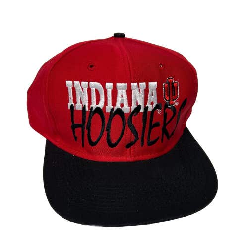 Vintage 90s Indiana University Hoosiers Snapback Hat Cap Spell Out Logo