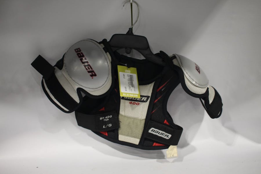 Used Bauer SP400 SHLDR PADS YT LG Hockey Shoulder Pads 11847-S000010125