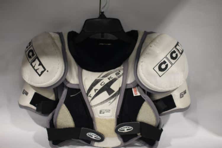 Used CCM 652 TACKS SHLDR PADS JR MD Hockey Shoulder Pads 11847-S000010136
