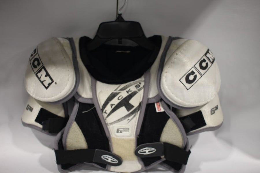 Used CCM 652 TACKS SHLDR PADS JR MD Hockey Shoulder Pads 11847-S000010136
