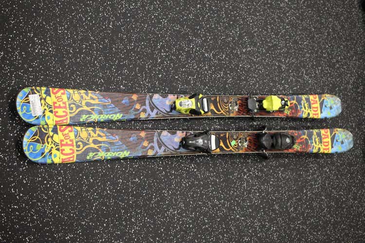 Used Nordica Ace Of Spades 128 Cm Boys' Downhill Ski Combo