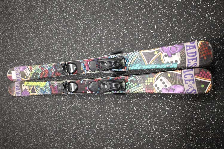 Used Nordica Ace Of Spades 140 Cm Men's Downhill Ski Combo