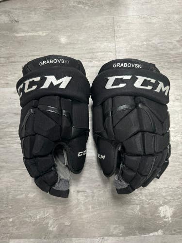 Black Used Senior CCM HG12 Gloves 14" Pro Stock