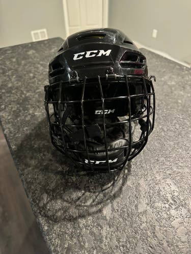 Small CCM Tacks 310 Helmet w/ Cage - Black