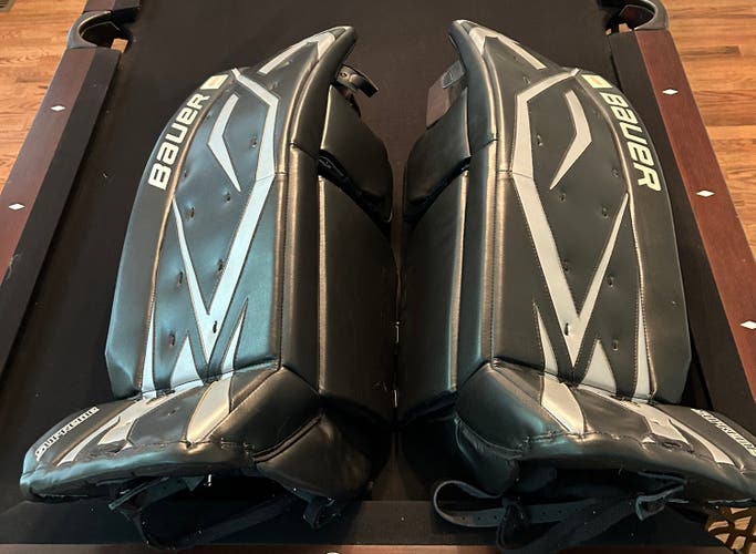 BRAND NEW Custom Bauer One100 JRZ Pro Hockey Goalie Leg Pads Size 34+1”
