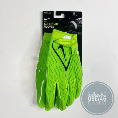 Men's Nike Superbad Football Gloves Lime Green XL