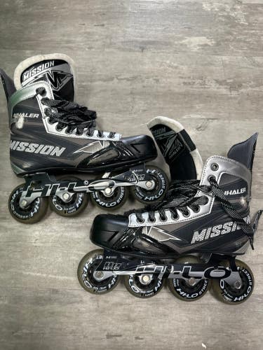 Used Senior Mission Inhaler NLS6 Inline Skates Wide Width Size 8