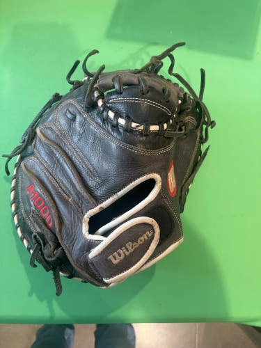 Game Ready Black Wilson A1000 Right Hand Throw Catcher's Baseball Glove 33"