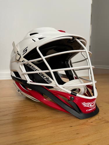 Used Cascade S Helmet  - WHITE WITH RED CHIN