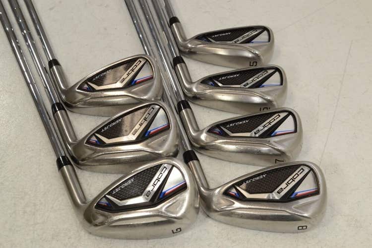 Cobra Aerojet 5-PW,GW Iron Set Right Stiff Flex KBS Tour Lite Steel # 179415