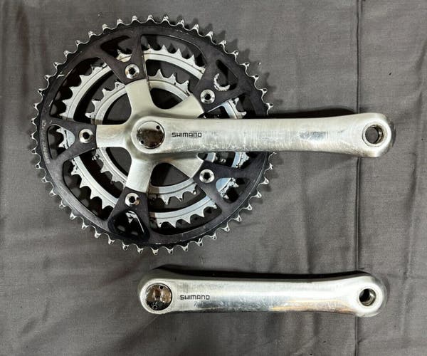 Vintage 1990s Shimano Deore XT FC-M730 170mm 48/38/28 Biopace Triple Crankset