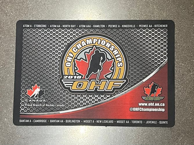 Used 2018 OHF Championship Hockey Skate Mat (Check Description)