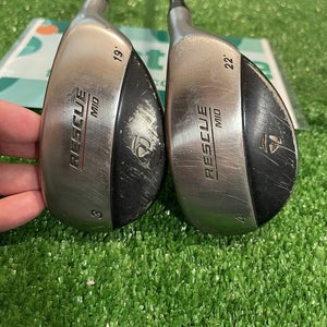 Taylormade Burner Rescue Mid 3-4 Hybrids Set Stiff Graphite Shaft