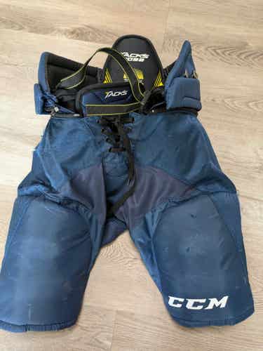 Used Junior XL CCM Tacks 7092 Hockey Pants - Navy Blue