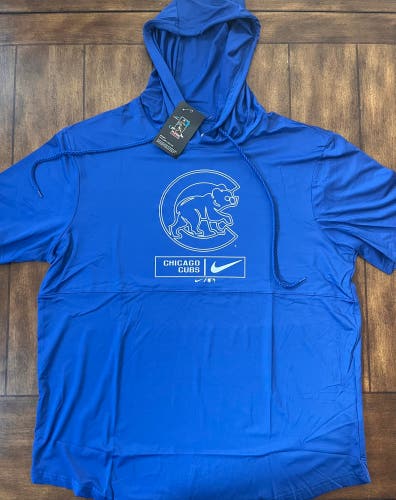 Chicago Cubs — Dri Fit Short Sleeved Hoodie — Size XL