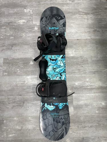 Used Kid's Burton chopper Snowboard All Mountain With Bindings Soft Flex Directional Twin