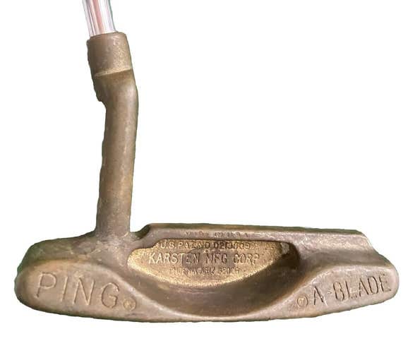 Ping Karsten A-Blade Putter Phoenix Arizona 85029 RH Steel 35" Label & Good Grip