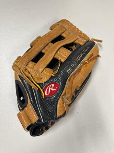 Brown Used Rawlings Player Preferred Right Hand Throw Outfield Baseball Glove 13.5"