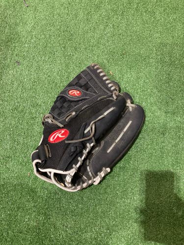 Black Used Adult Rawlings Renegade Right Hand Throw Outfield Softball Glove 13"