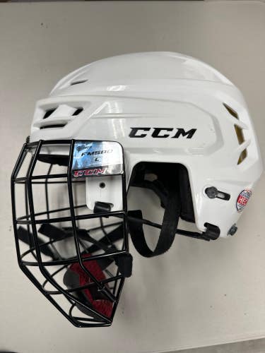 White Used Large CCM Tacks 310 Helmet