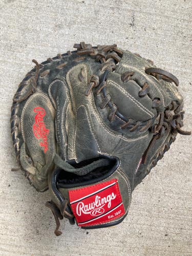 Used Rawlings Premium Series Right Hand Throw Catcher's Baseball Glove 32.5"