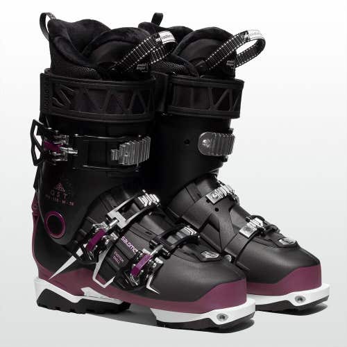 New $725 Women's  Salomon QST PRO 110 TR W Ski boots Black Size 6.5 Mondo 23.5