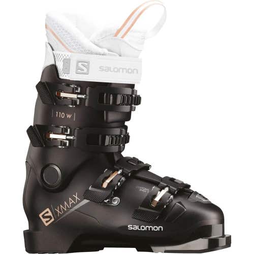 New $725 Women's Salomon X MAX 110 W Ski boots Black Size 6.5 Mondo 23.5