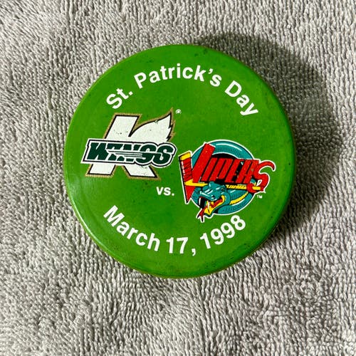 Michigan K-Wings 1998 IHL St. Patrick’s Day Hockey Puck