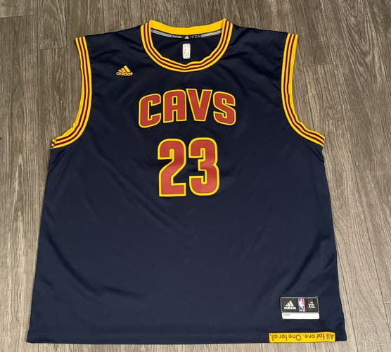 Lebron James Cleveland Cavs Black Adidas Jersey Size 2XL