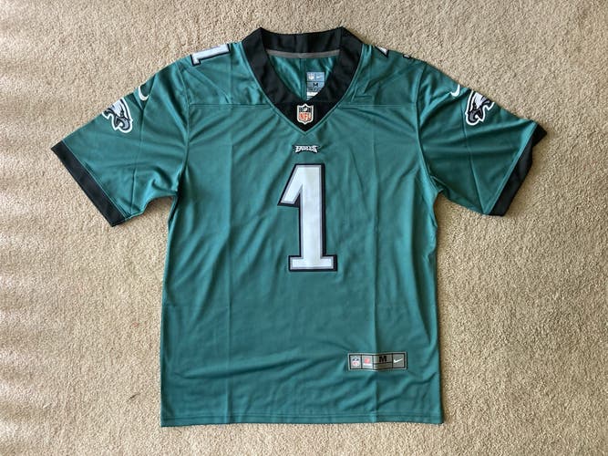 NEW - Mens Eagles Jaylen Hurts Stitched Nike NFL Jersey - Super Bowl - Small