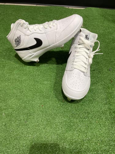 New White Men's Size 11.0 Jordan 1 Retro Metal High Top Baseball Cleats