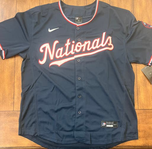 NWT Washington Nationals  Jersey Away Blue Size 40 (Adult Small)