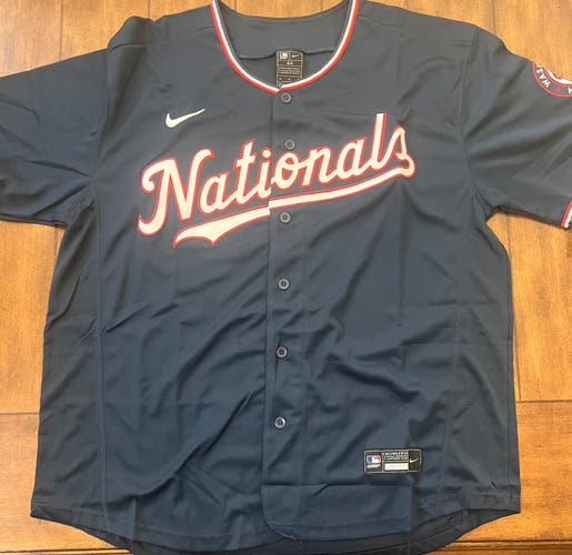 NWT Washington Nationals  Jersey Away Blue Size 44 (Adult Large)