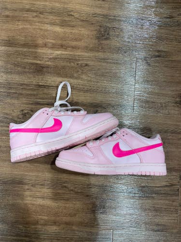 Used Youth 5.5 Nike Dunk Low Triple Pink Shoes *Rare*