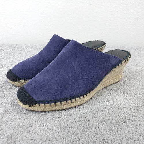 Charlotte Stone Platform Wedge Espadrille Sandal Womens 41 EU Slip On Blue Lanna