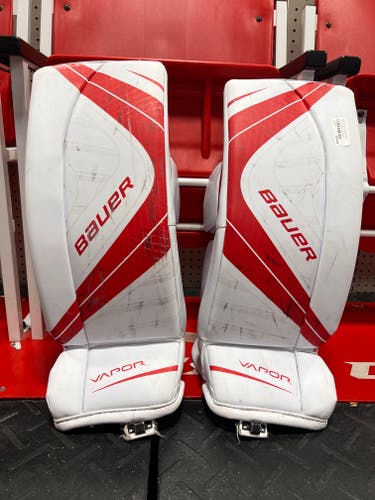 Used Small Bauer Vapor X700 white/red Goalie Leg Pads