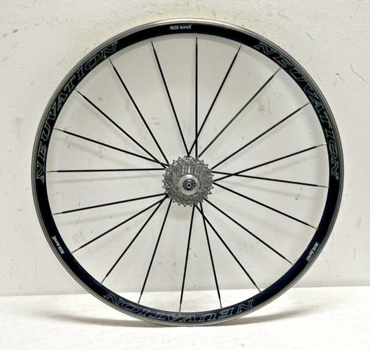 Neuvation M28 AeroX 10-Speed 20-Bladed Spoke Black Aluminum 700C Rear Wheel