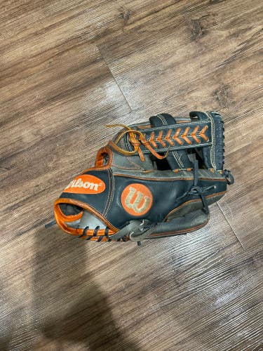 Orange Used Wilson A2000 CC1 Right Hand Throw Infield Baseball Glove 11.75"