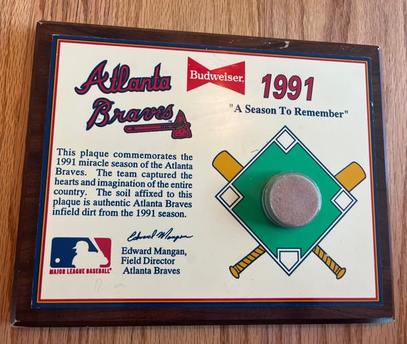 Vintage Atlanta Braves 1991 infield dirt Plaque