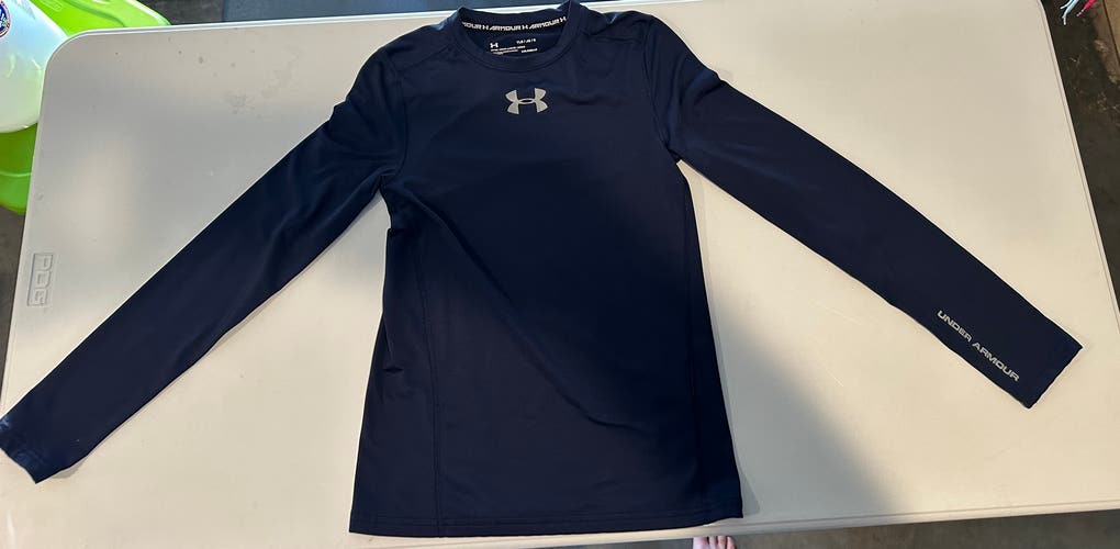 Navy Boys YL Under Armor Loose Fit