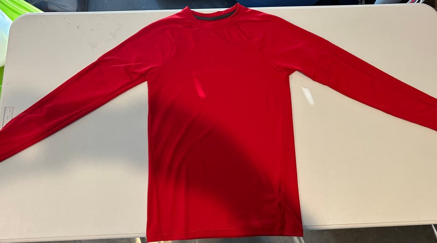 Long Sleeve Red Compression Shirt YXL