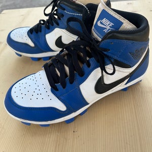 Blue Used Size 7.5 (Women's 8.5) Adult Men's Nike Air Jordan High Top Footwear Molded Cleats