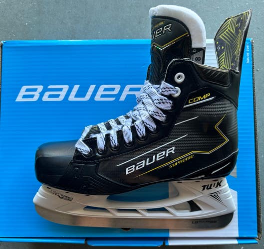 New Senior Bauer Supreme Comp Hockey Skates Regular Width 8D