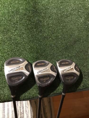 Spalding (LH) Executive OS/i Oversize Woods Set (D, 3W, 5W)Medium Firm Graphite