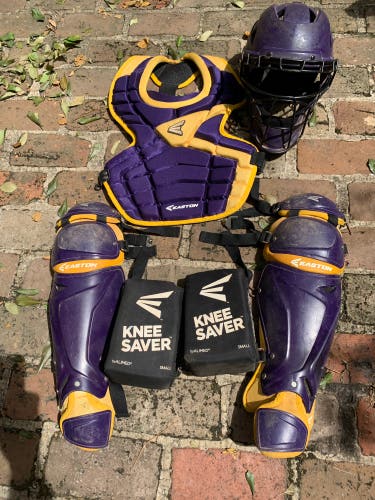 Easton M10 catcher’s set LSU colors Purple & Gold