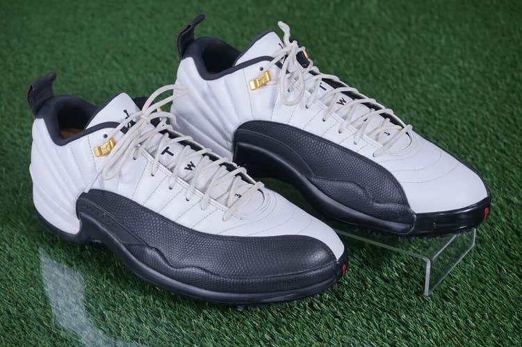 NIKE AIR JORDAN XII LOW TAXI MENS 13 GOLF SHOES BLACK METTALIC GOLD ~ DH4120-100