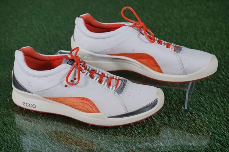 ECCO BIOM HYDROMAX WOMEN'S EU 39 GOLF SHOES, WHITE / ORANGE ~ L@@K!!