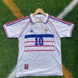 France 1998 Away Zidane Retro Soccer Jersey